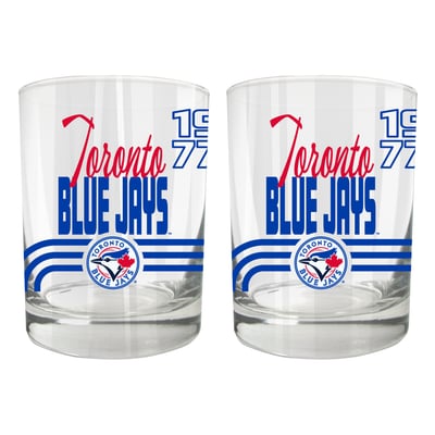Toronto Blue Jays Two-Piece 12oz. Heritage Rocks Glass Set