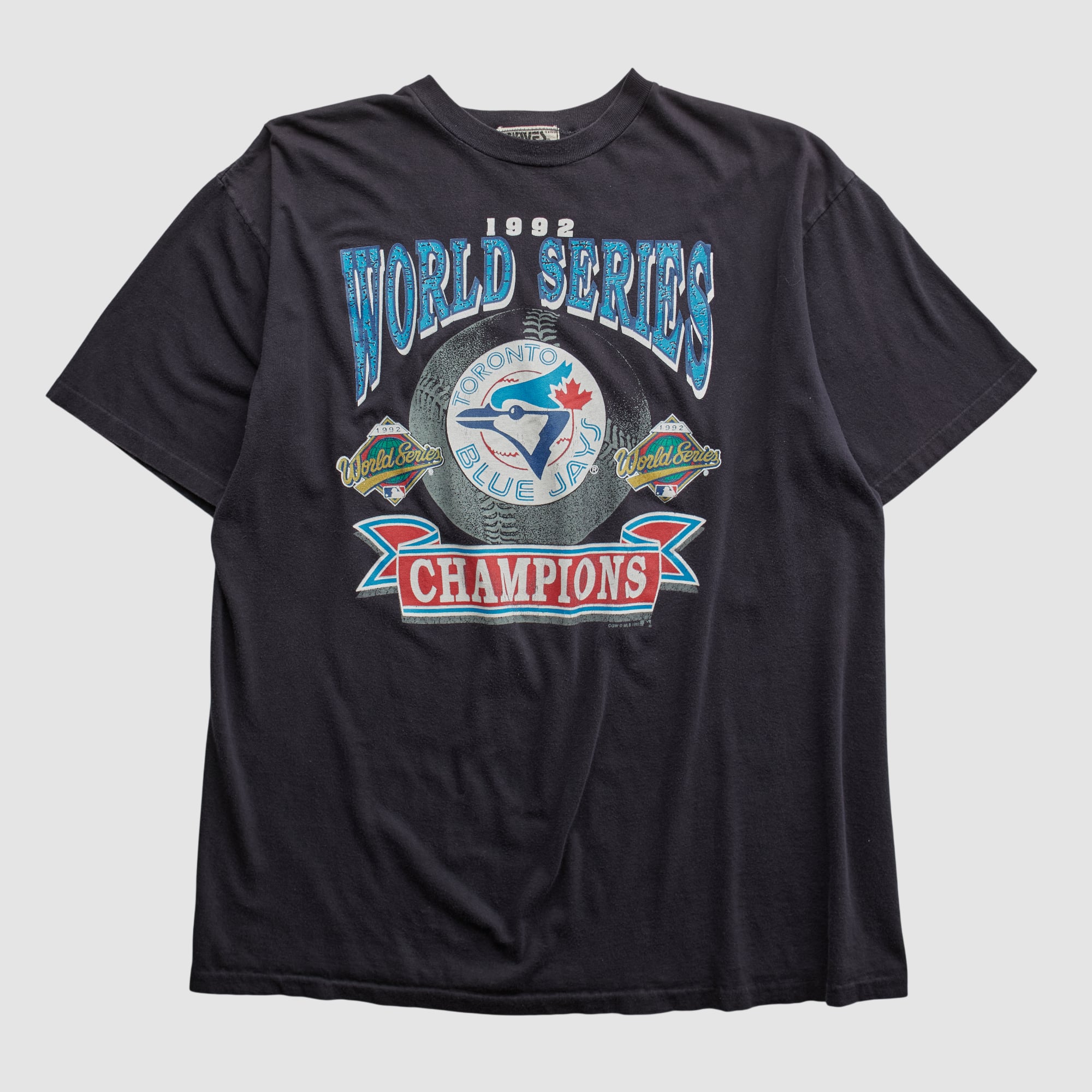 Toronto Blue Jays Waves Actionwear 1992 T-shirt - Black - XL by 
