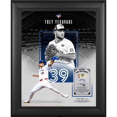 Trey Yesavage Toronto Blue Jays Fanatics Authentic Framed 11" x 14" Showcase Collage with a Piece of Game-Used Ball - Limited Edition of 250