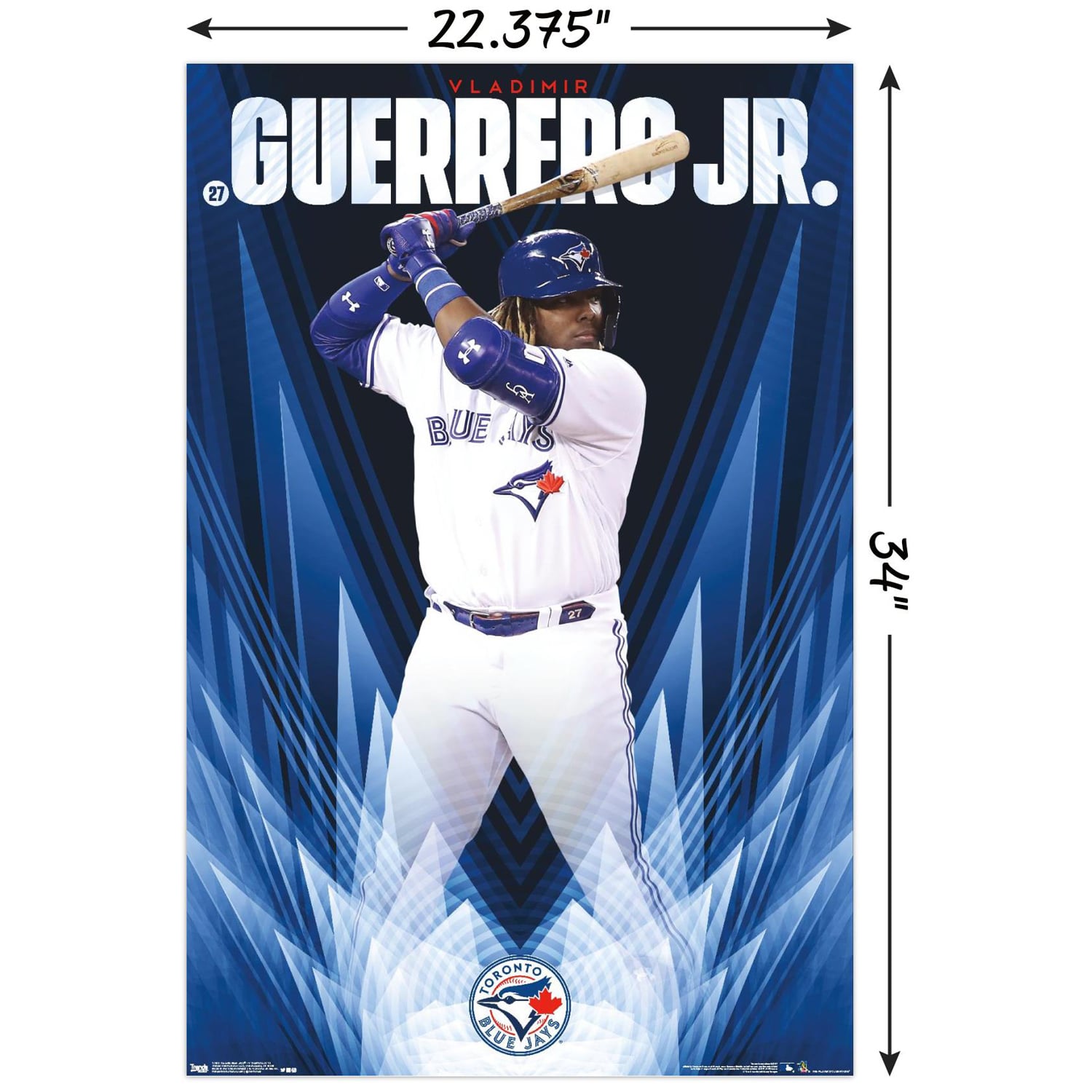  Guerrero ポスター Toronto Blue Jays Vladimir Guerrero Jr. 24'' x 34.75'' Player Poster