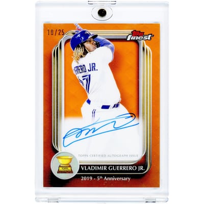 Vladimir Guerrero Jr. Toronto Blue Jays Autographed 2025 Topps Finest 2019 5th Anniversary Orange Refractor #RCAA-VG #10/25 Card