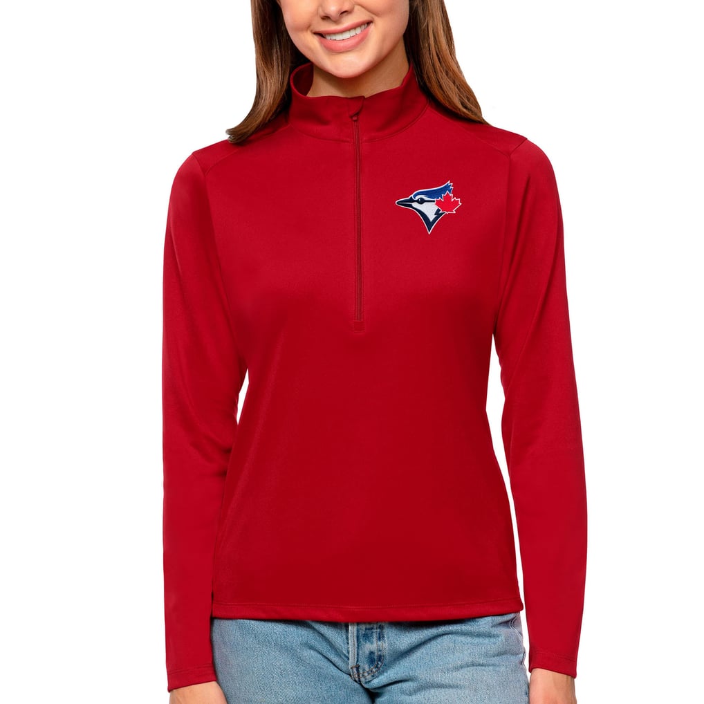 Toronto Blue Jays Antigua Women's Tribute Quarter-Zip Pullover Top - Red