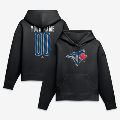 Toronto Blue Jays Women's Forged Mascot Personalized Name & Number Hoodie - Black