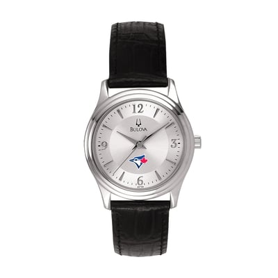 Toronto Blue Jays Bulova Women's Leather Strap Watch - Silver