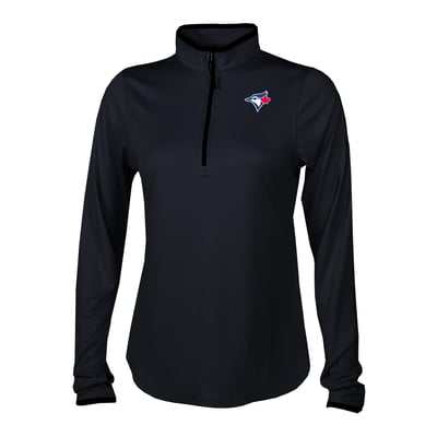 Toronto Blue Jays Columbia Women's Fairway Breeze Quarter-Zip Pullover - Black