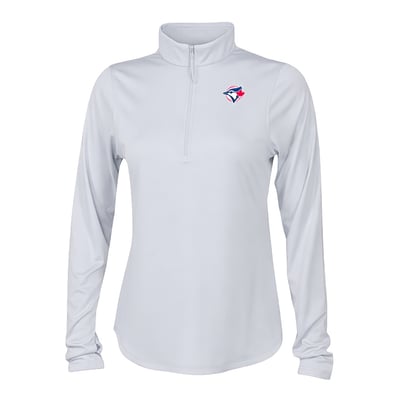 Toronto Blue Jays Columbia Women's Fairway Breeze Quarter-Zip Pullover - White