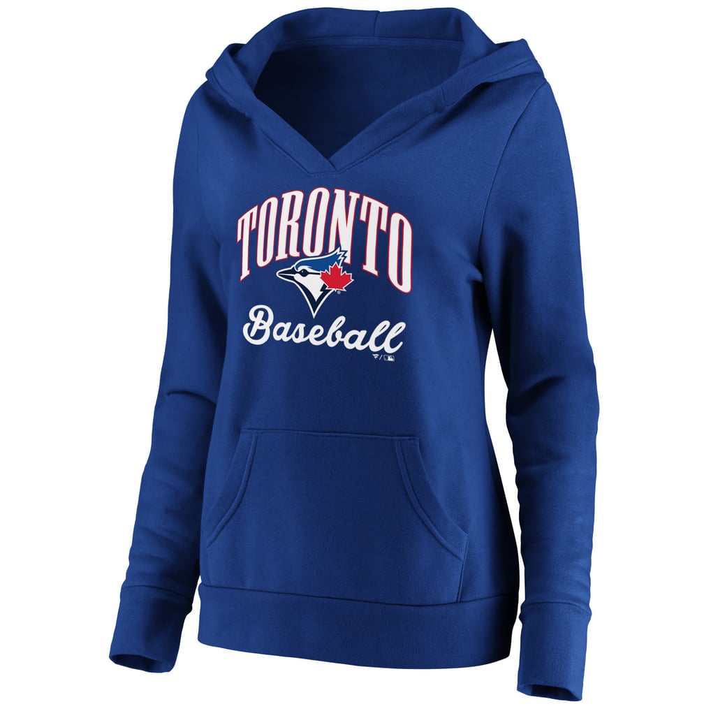 Women's Toronto Blue Jays Fanatics Royal Victory Script Crossover Neck ...