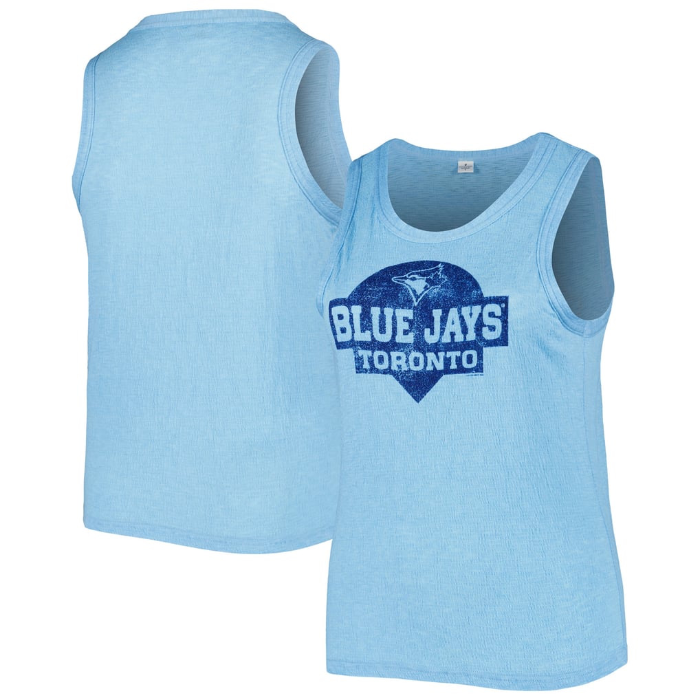 Toronto Blue Jays Soft as a Grape Women's Plus Size High Neck Tri-Blend Tank Top - Royal