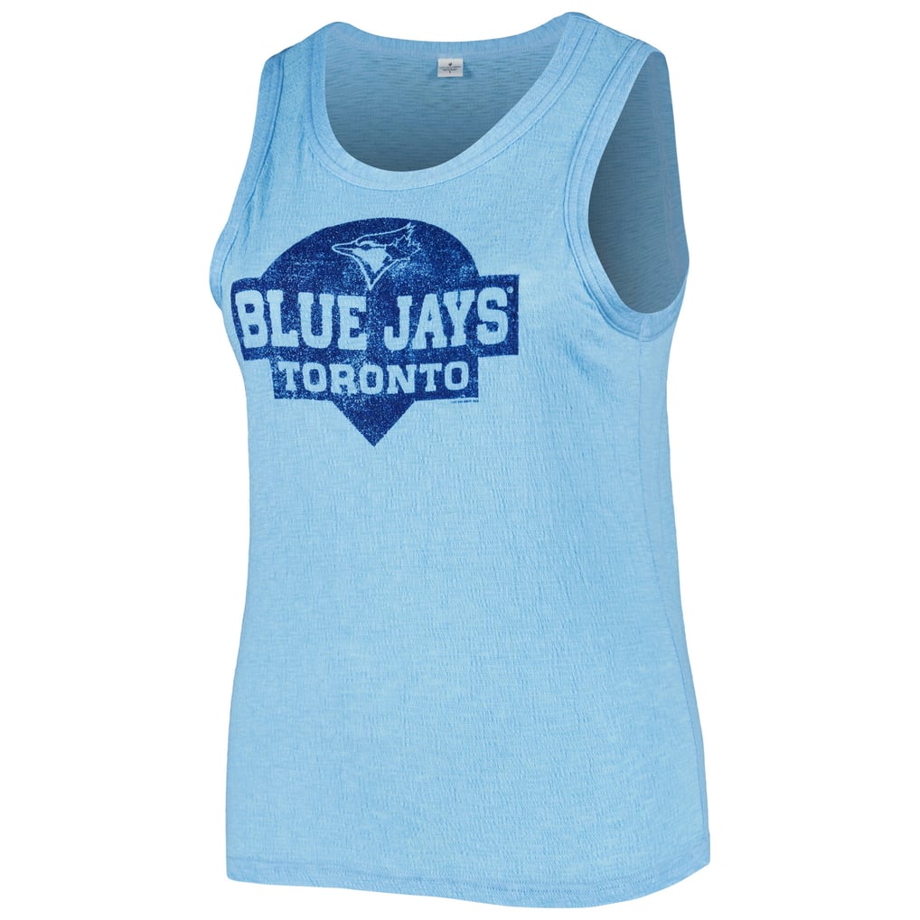 Toronto Blue Jays Soft as a Grape Women's Plus Size High Neck Tri-Blend Tank Top - Royal