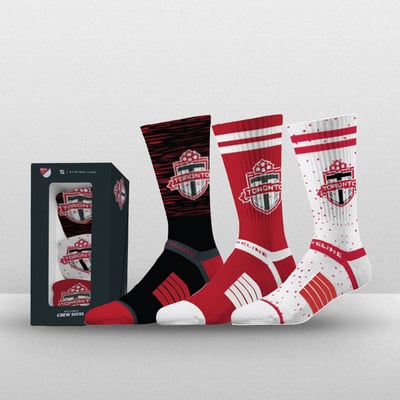 Toronto FC Strideline Unisex Premium Crew Socks Three-Pack Collection 
