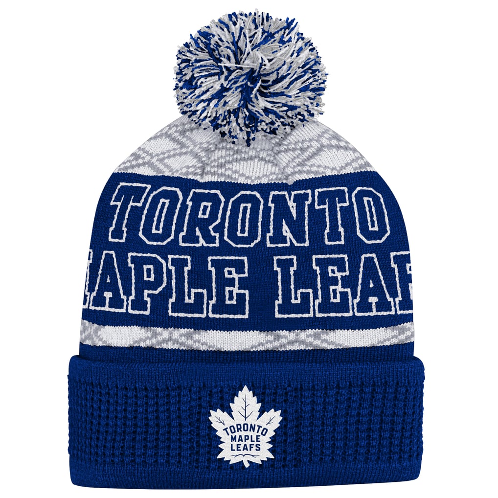 Toronto Maple Leafs  Puck Cuffed Knit Hat with Pom - Blue