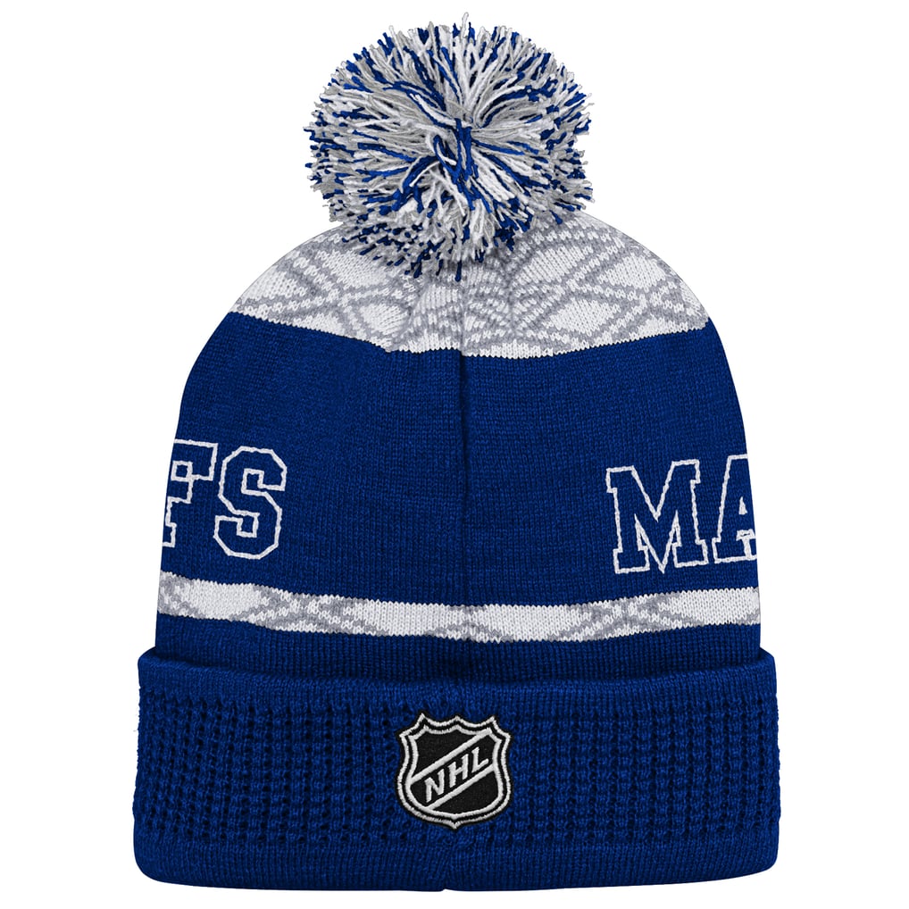 Toronto Maple Leafs  Puck Cuffed Knit Hat with Pom - Blue
