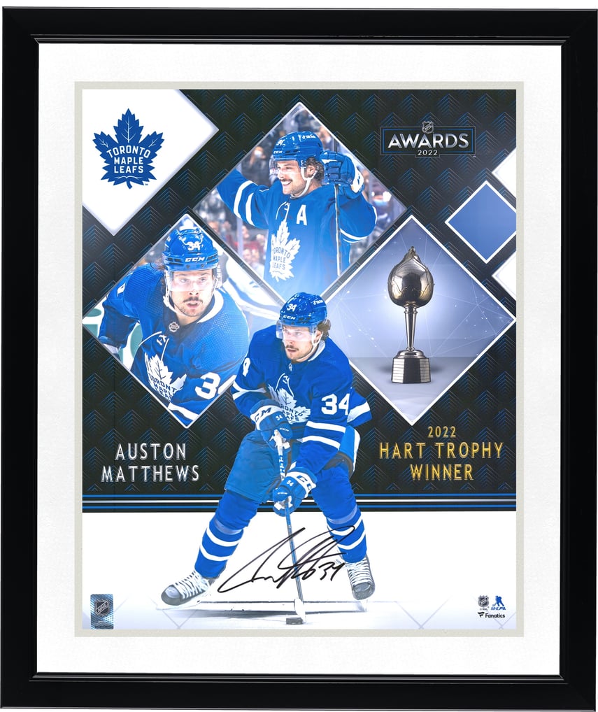 Auston Matthews Toronto Maple Leafs Fanatics Authentic Autographed 16'' x 20'' 2022 Hart Trophy Winner Stylized Photograph