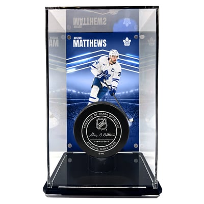Auston Matthews Toronto Maple Leafs Fanatics Authentic Tall Puck Display Case with Image