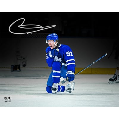 Gavin McKenna Toronto Maple Leafs Autographed Fanatics Authentic 16" x 20" First NHL Goal Celebration Photograph 