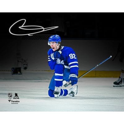Gavin McKenna Toronto Maple Leafs Autographed Fanatics Authentic 8" x 10" First NHL Goal Celebration Photograph 