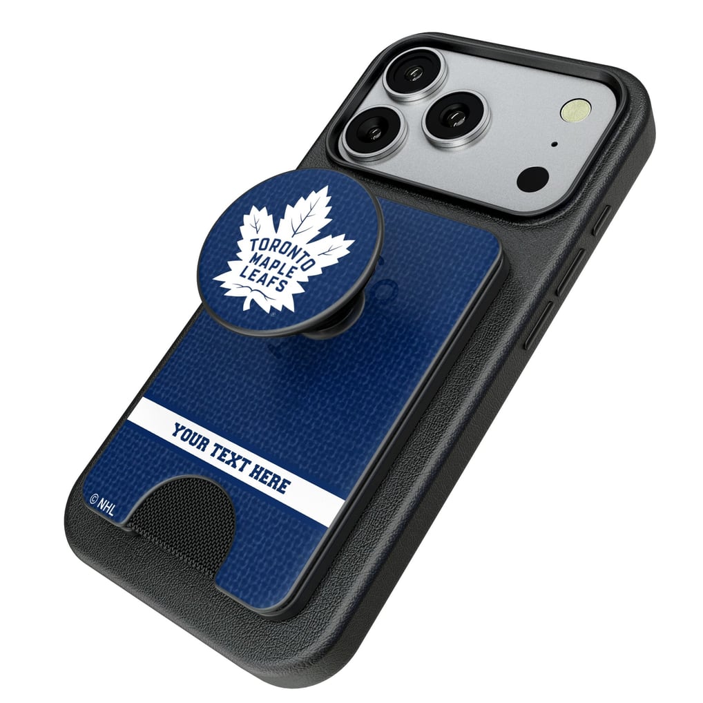 Toronto Maple Leafs Keyscaper Personalized Solid PopSockets Magnetic Wallet