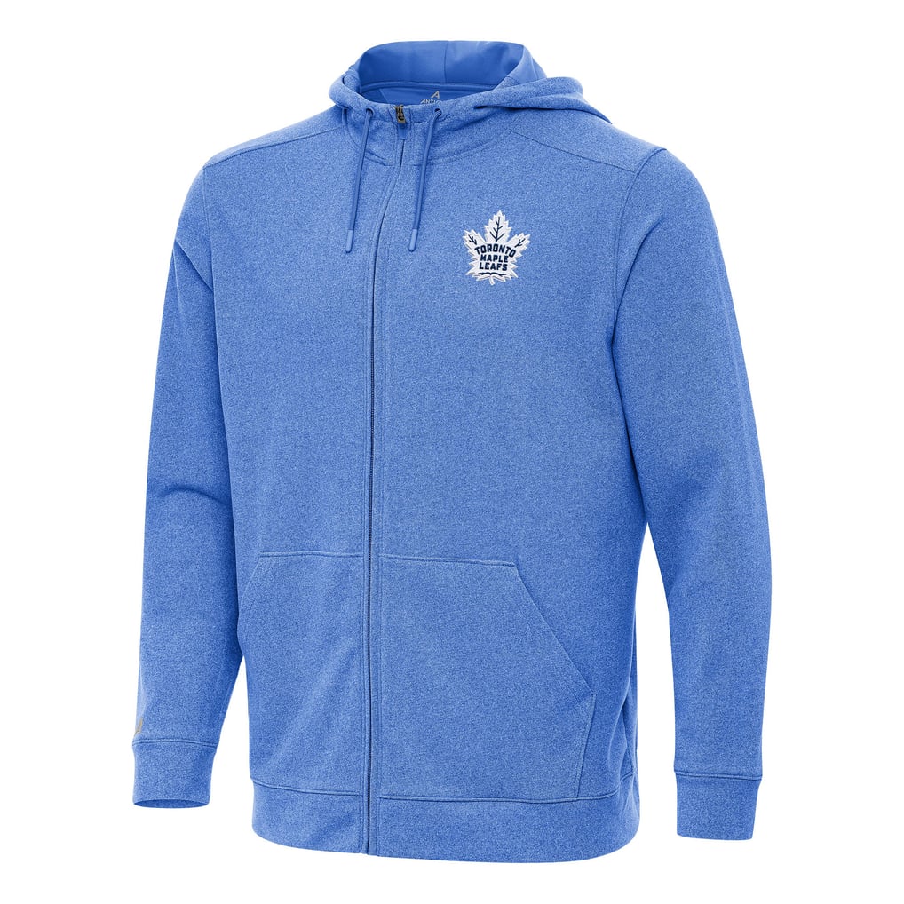Toronto Maple Leafs Antigua Effortless Full-Zip Hoodie Jacket - Heather Royal