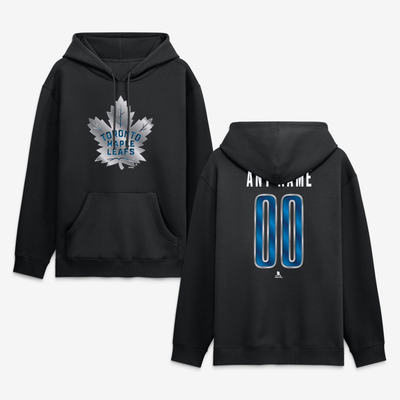 Toronto Maple Leafs Big & Tall Forged Mascot Personalized Name & Number Hoodie - Black