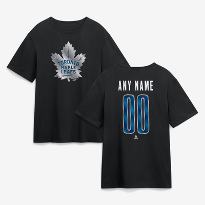 Toronto Maple Leafs Big & Tall Forged Mascot Personalized Name & Number T-Shirt - Black