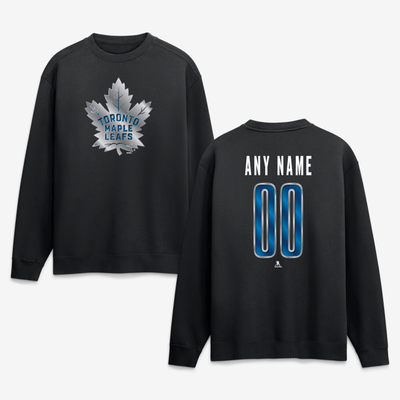 Toronto Maple Leafs  Forged Mascot Personalized Name & Number Sweatshirt - Black