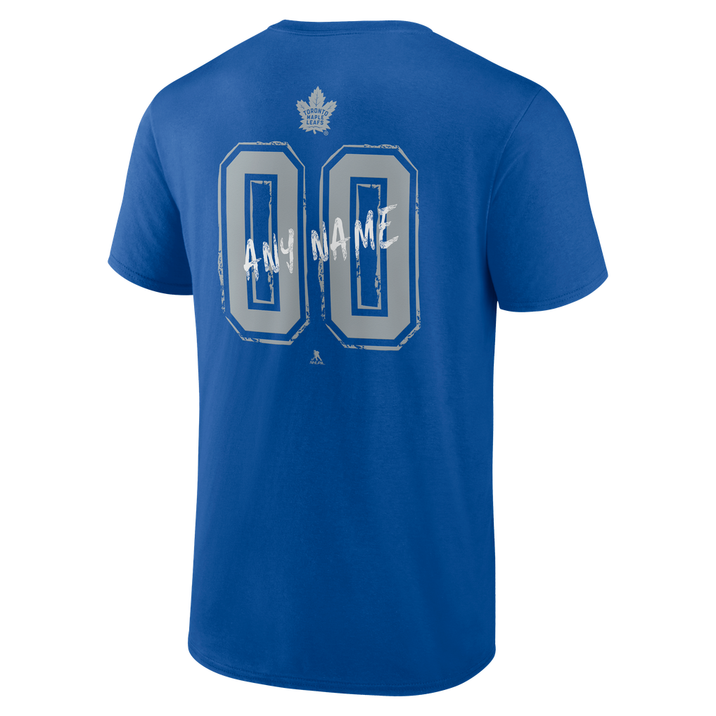 Toronto Maple Leafs Big & Tall Hustle Personalized Name & Number T-Shirt - Blue
