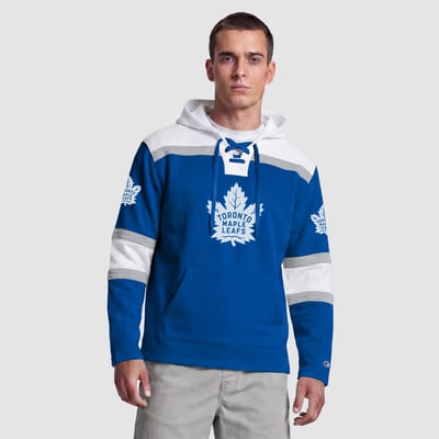  Toronto Maple Leafs Champion Lacer Fleece Hockey Hoodie - Royal