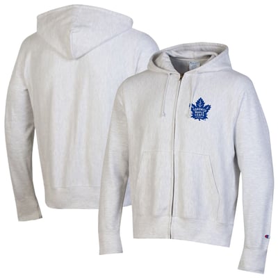 Toronto Maple Leafs Champion Reverse Weave Full-Zip Hooded Jacket - Silver