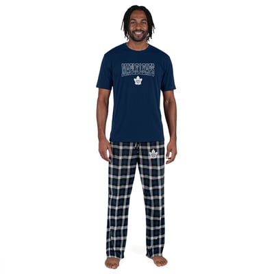  Toronto Maple Leafs Concepts Sport T-Shirt & Flannel Pants Set - Navy