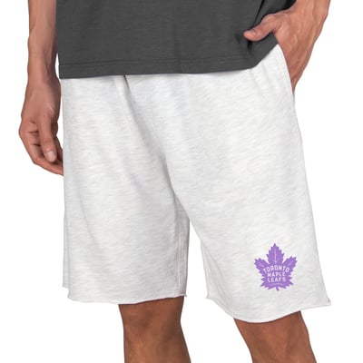 Toronto Maple Leafs Concepts Sport Hockey Fights Cancer Mainstream Terry Tri-Blend Shorts - Oatmeal