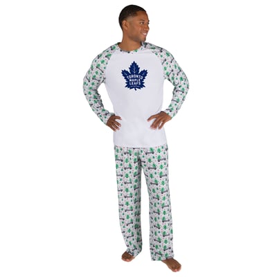 Toronto Maple Leafs Concepts Sport Frostbite Holiday Pajama Set - White

