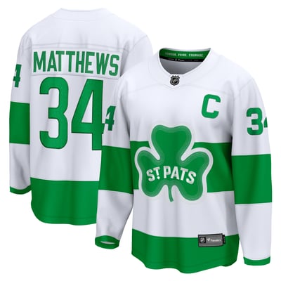 Auston Matthews Toronto Maple Leafs Fanatics St. Pats Captain Premier Breakaway Player Jersey - White