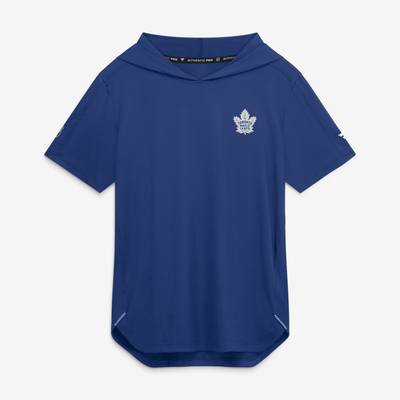 Toronto Maple Leafs Fanatics Authentic Pro Train Short Sleeve Hoodie - Blue