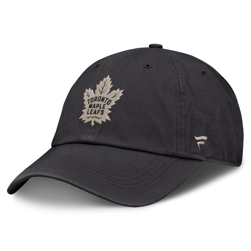 Toronto Maple Leafs Fanatics Road Phantom Washed Adjustable Hat - Charcoal