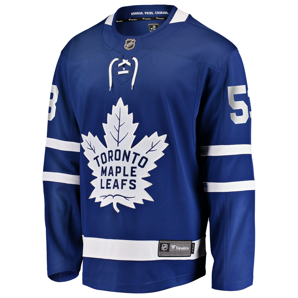 Men's Toronto Maple Leafs Easton Cowan Fanatics Blue Home Breakaway Jersey
