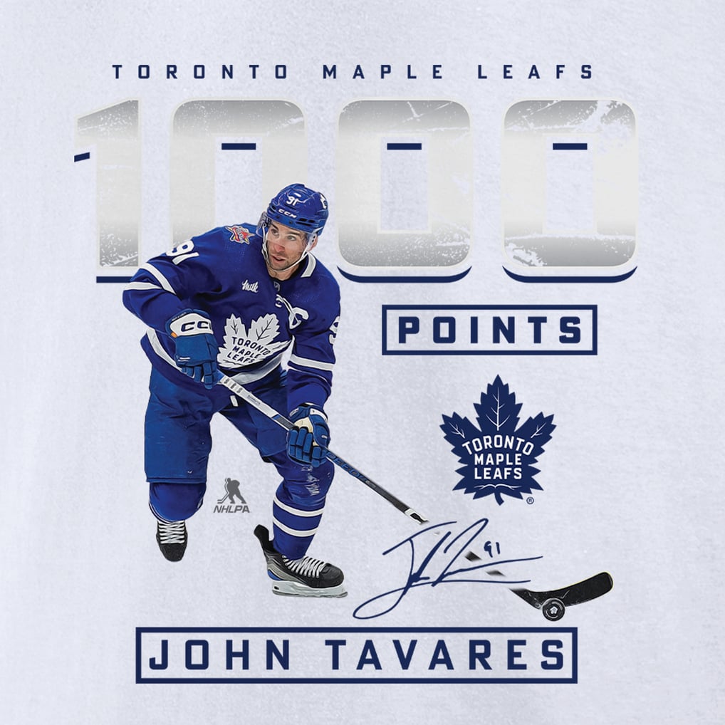 John Tavares Toronto Maple Leafs 1,000 Career Points T-Shirt - White