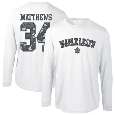 Auston Matthews Toronto Maple Leafs Levelwear Oscar Long Sleeve T-Shirt - White