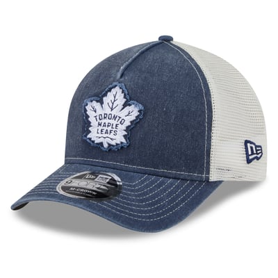  Toronto Maple Leafs New Era Fan Applique M-Crown A-Frame 9FORTY Adjustable Hat - Blue