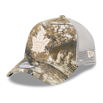 Toronto Maple Leafs New Era Real Tree A-Frame 9FORTY Adjustable Trucker Hat - Camo