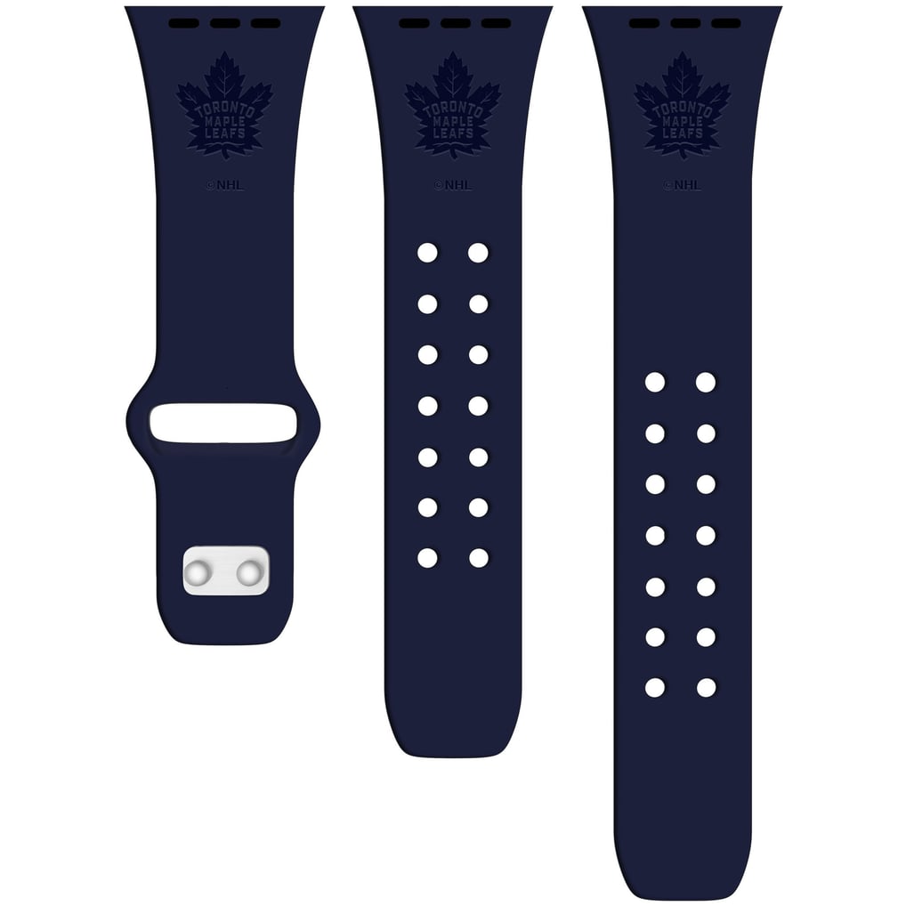 Toronto Maple Leafs Debossed Silicone Apple Watch Band - Navy