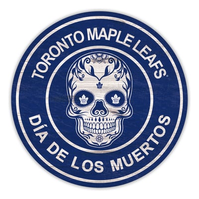 Toronto Maple Leafs 12" Sugar Skull Circle Sign