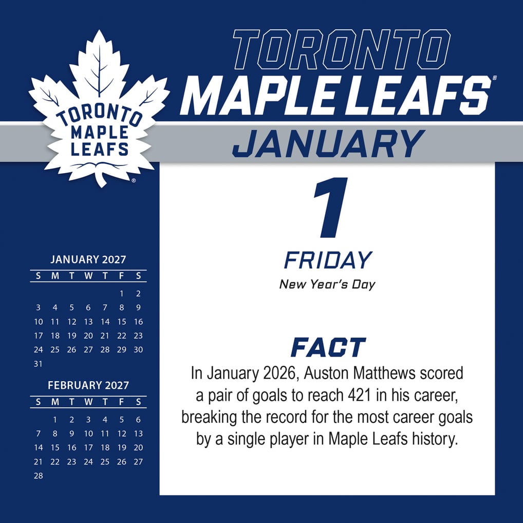 Toronto Maple Leafs 2027 Box Calendar