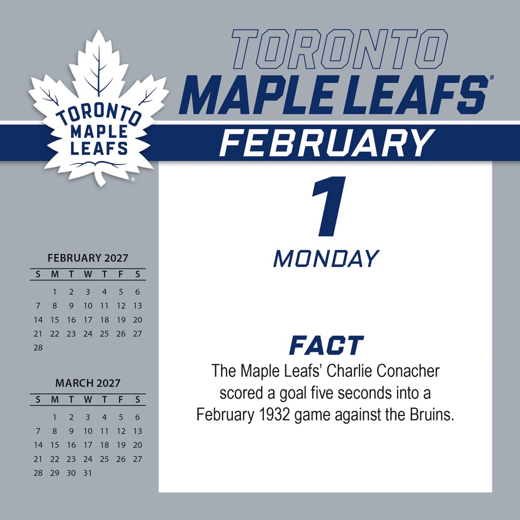 Toronto Maple Leafs 2027 Box Calendar