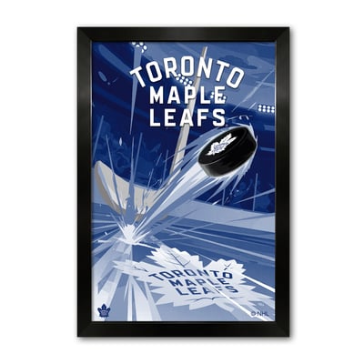 Toronto Maple Leafs 27" x 39" Framed Hockey Puck Blast Art Print