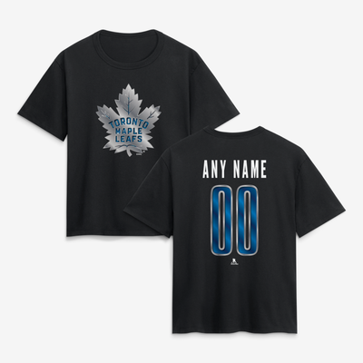 Toronto Maple Leafs Women's Forged Mascot Personalized Name & Number T-Shirt - Black