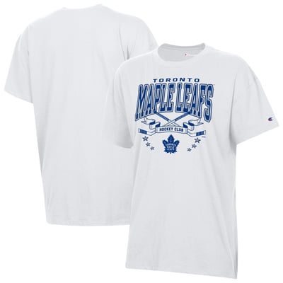 Toronto Maple Leafs Champion Women's  Crossing Sticks Oversized T-Shirt - White