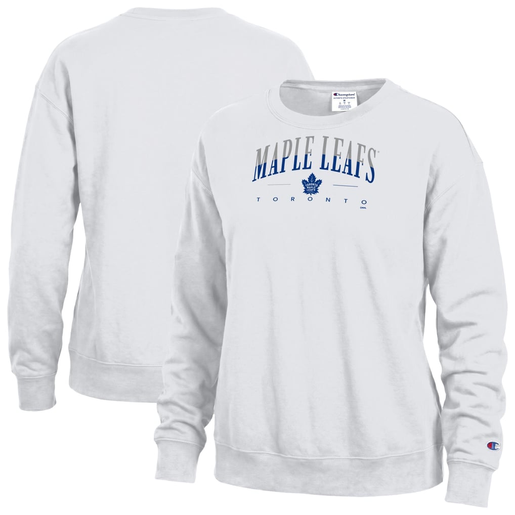 Toronto Maple Leafs Champion Women's  Split Color Text Sweatshirt - White