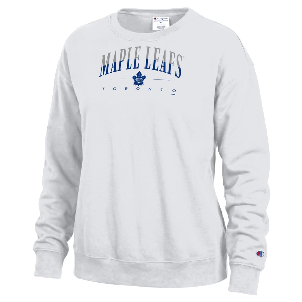Toronto Maple Leafs Champion Women's  Split Color Text Sweatshirt - White