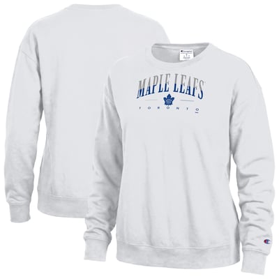 Toronto Maple Leafs Champion Women's  Split Color Text Sweatshirt - White