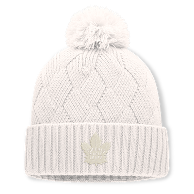 Toronto Maple Leafs Fanatics Women's Level Up Cuffed Knit Hat with Pom - Cream